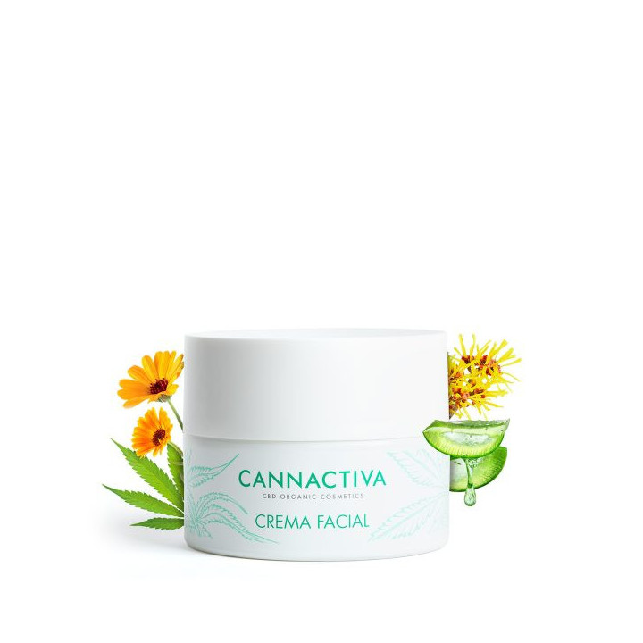 Crema Facial con CBD Hidratante y Reparadora